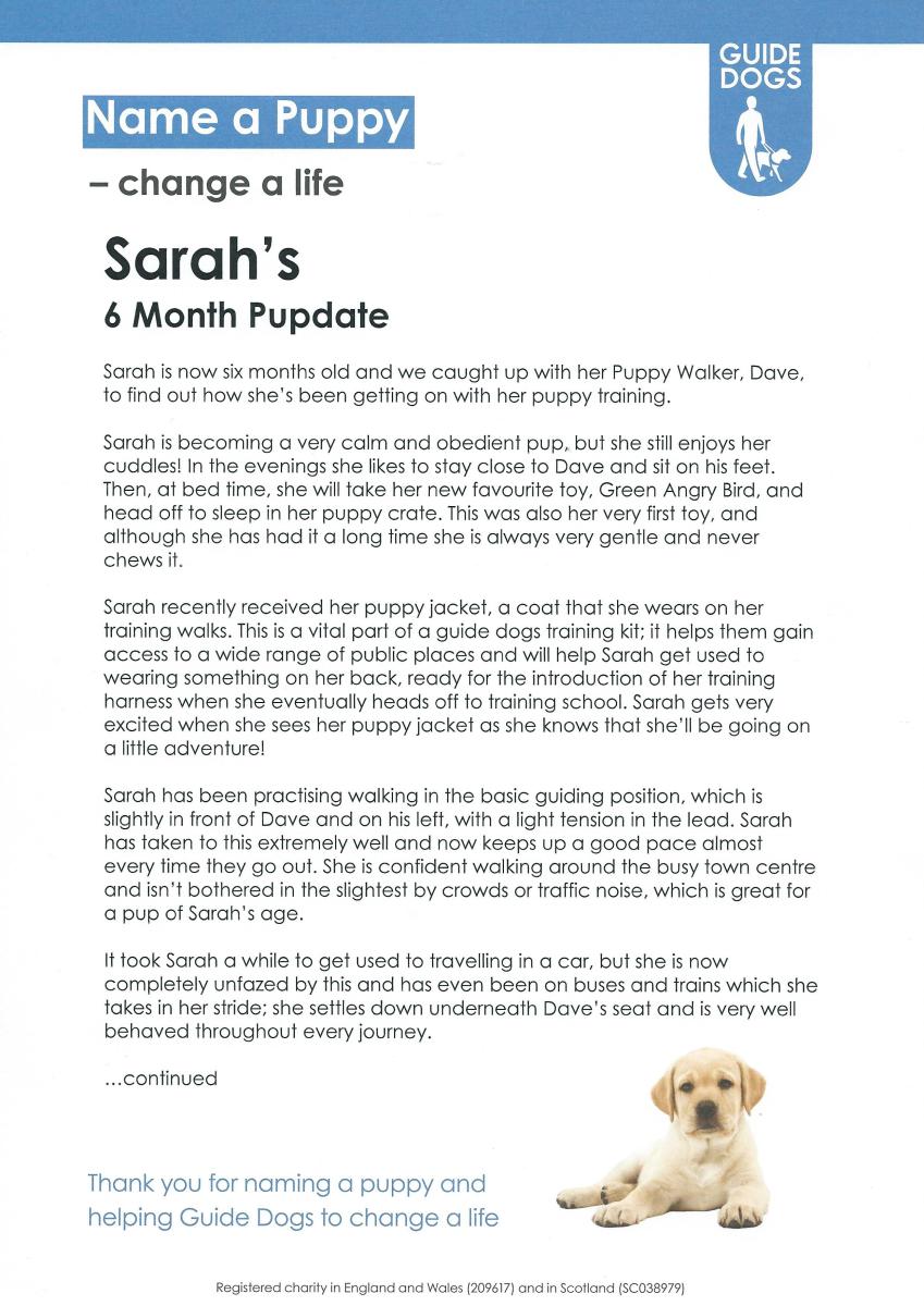Sarah - 6 Month Pupdate [Page 1]